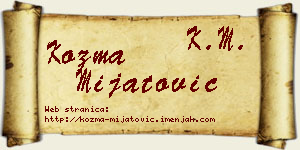 Kozma Mijatović vizit kartica